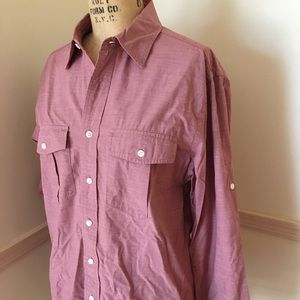 GAP Mens Red Military Style Pocket Long Sleeve M